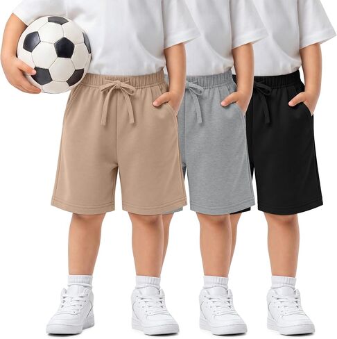 Oakgarden 3 Pack Toddler Boys' 18M-5T Shorts | Baby Pull On Bermuda, Jogger Shorts, Cargo Short Pants, with Pockets in Kuwait