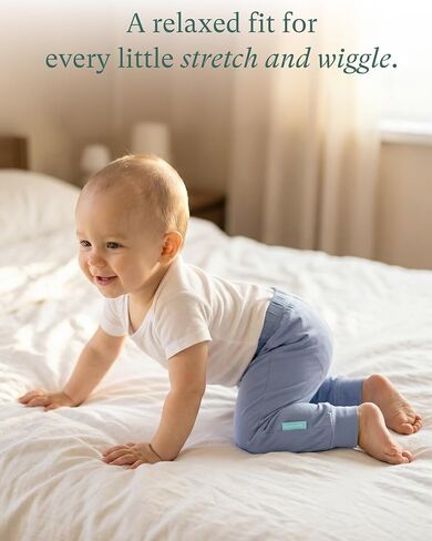 PurComfy Supersoft Baby Pants, 6-Pack Premium Bamboo Viscose Jogger Pants, Elastic Waist, Unisex 0-24 Months in Kuwait