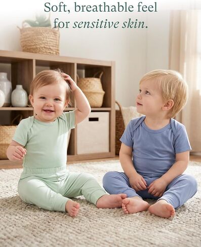PurComfy Supersoft Baby Pants, 6-Pack Premium Bamboo Viscose Jogger Pants, Elastic Waist, Unisex 0-24 Months in Kuwait
