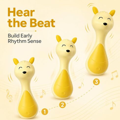 Musical Light-Up Baby Rattle Interactive Shake Toy for Boys and Girls | Interactive Shake Toy with English Letters, Numbers, Nursery Rhymes & Nature Sounds, Early Learning Sensory Toy for Baby in Kuwait