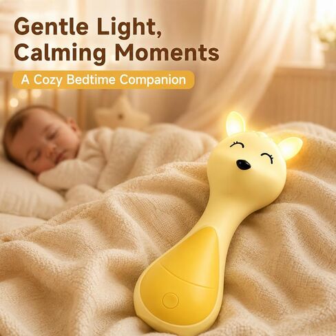 Musical Light-Up Baby Rattle Interactive Shake Toy for Boys and Girls | Interactive Shake Toy with English Letters, Numbers, Nursery Rhymes & Nature Sounds, Early Learning Sensory Toy for Baby in Kuwait