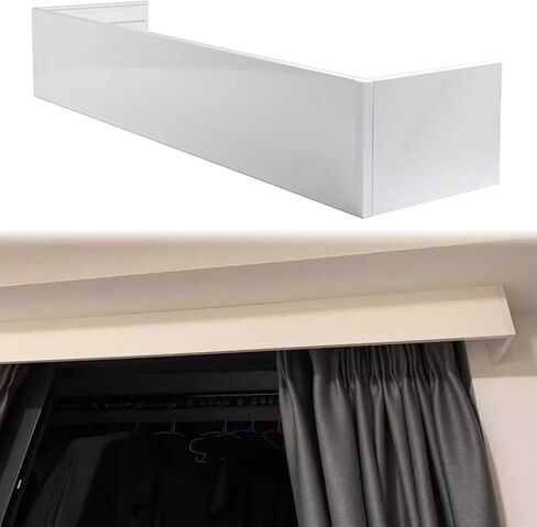 Stylish Wall/Ceiling Mounted Blackout Curtain Valance Box - Decorative Rod Cover Baffle for 1-6m Windows, 120cm/3.9ft Panel, Easy Installation, No Tools Needed in Kuwait