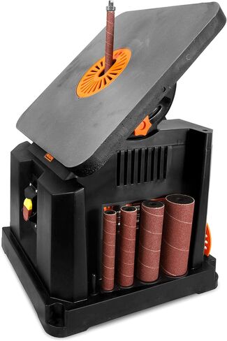 WEN AT6535 3.5-Amp Oscillating Spindle Sander with Extra Large Beveling Table Top & 6510SPC Assorted Grits Spindle Sanding Sleeves (18 Pack) in Kuwait