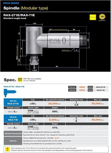 RAX-271E Panel Splitter Spindle High-Speed Spindle in Kuwait