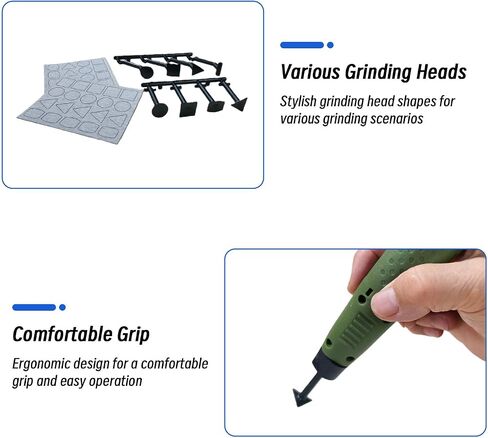 Fabater 12V 8000rpm Mini Pen Sander, Ergonomic Grip Power Sander with 8 Replacement Heads and 2 Sandpapers, for Wood Polishing Metal Surface Cleaning DIY Sanding (US) in Kuwait