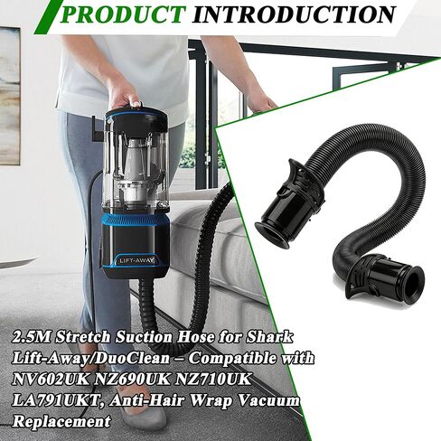 2.5M Stretch Suction Hose for Shark Lift-Away/DuoClean – Compatible with NV602UK/NZ690UK/NZ710UK/LA791UKT, Anti-Hair Wrap Vacuum Replacement Hose in Kuwait