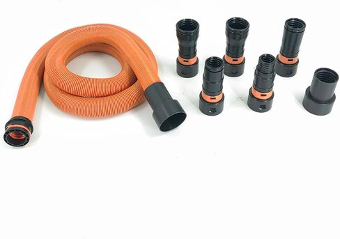 Extendable Vacuum Hose with 6 Adapters, Flexible Shop Vacuum Hose 5.2FT to 20.3FT, Multi-Size Vacuum Attachment Hose for Wet/Dry Vacuums, Garage, Workshop & Dust Collection Use in Kuwait