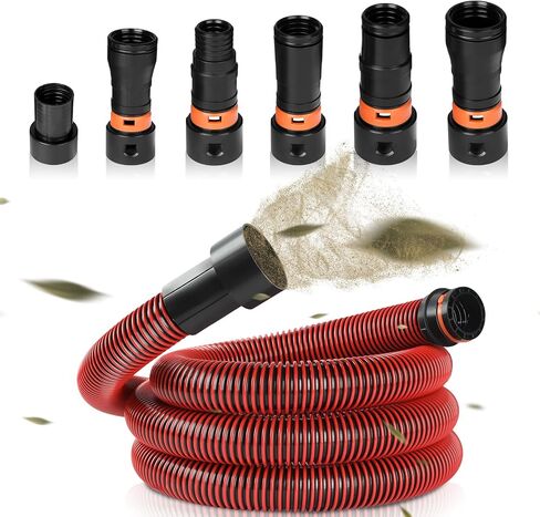 16FT Vacuum Hose Extension, Universal Shop Vac Accessories with 6 Adapters, Fits 0.9"–1.75" Wet/Dry Vacuums(Check Compatibility Before Purchase) in Kuwait