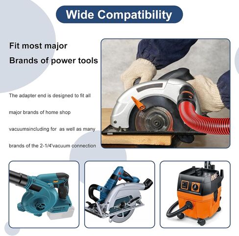 16FT Vacuum Hose Extension, Universal Shop Vac Accessories with 6 Adapters, Fits 0.9"–1.75" Wet/Dry Vacuums(Check Compatibility Before Purchase) in Kuwait