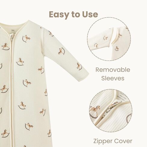 AnZai 2.5 TOG Baby Sleep Sack, Super Warm Quilted Wearable Blanket with Removable Sleeves, Cozy Winter Toddler Sleeping Bag in Kuwait