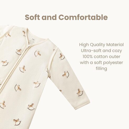 AnZai 2.5 TOG Baby Sleep Sack, Super Warm Quilted Wearable Blanket with Removable Sleeves, Cozy Winter Toddler Sleeping Bag in Kuwait