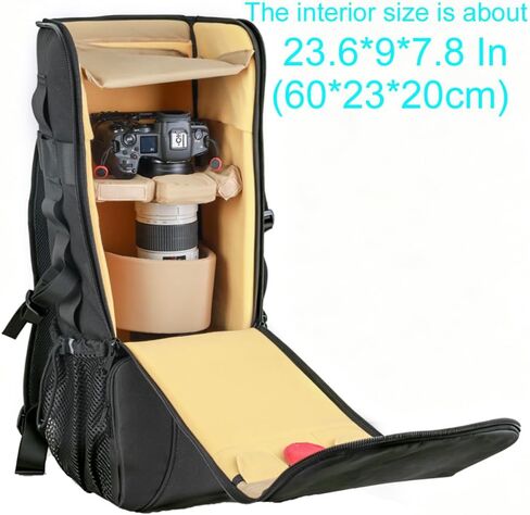Nicama DB1 Super Telephoto Lens Backpack DSLR Camera Bag | for Sony, Nikon Canon 600 800 1200 1600mm Lens, Professional Photography Travel Carrying Case in Kuwait