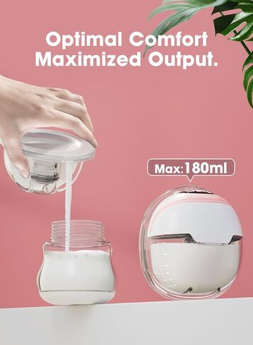 Hands-Free Wearable Electric Breast Pump,3 Modes &15 Levels,320mmHg Strong Suction,Double-Sealed Leak-Proof Flange for Baby-Like Comfort,18/20/22/24/27mm Adjustable Flange, Pink 2-Pack Breast Pump Set in Kuwait