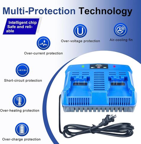 DTK Fast Charging Dual Port Replacement for Kobalt 24v Charger Batteries KDPC 124-03 KRC 2404 KRC 2445-03 Rapid Ultra Turbo Battery Charger in Kuwait