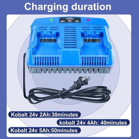 DTK Fast Charging Dual Port Replacement for Kobalt 24v Charger Batteries KDPC 124-03 KRC 2404 KRC 2445-03 Rapid Ultra Turbo Battery Charger in Kuwait