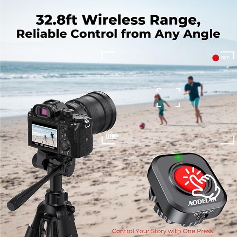 AODELAN Wireless Camera Video Record Button for Top/Side Handle | Rechargeable Video Control Button Remote with Cold Shoe Lock for Canon EOS R50/R6,for Sony ZV-E10 II,for Nikon,for Fujifilm in Kuwait
