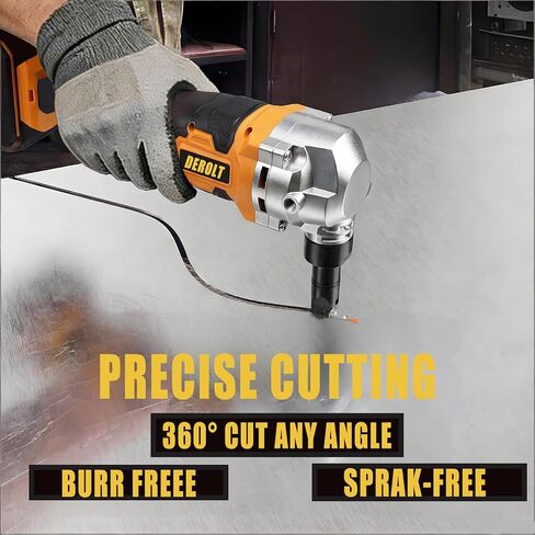 Cordless Metal Nibbler Compatible with DeWalt 20V Battery, DEROLT 18 Gauge Sheet Metal Cutter with 3000RPM Brushless Motor, Electric Nibbler with Assist Handle & 2 Blades (No battery) in Kuwait