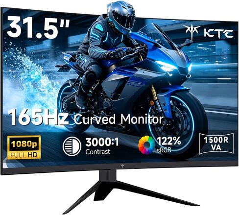 KTC 32 Inch Curved Gaming Monitor - FHD 1080p 165Hz Curve Monitor, 1500R, 1ms MPRT, Adaptive Sync, 122% sRGB, DP/HDMI, Tiltable, Eye Care, VESA, HDR10 for Gaming Home Office Business, H32S17C in Kuwait