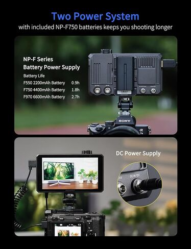 FEELWORLD SC6 6 Inch SDI Field Monitor,1500 nit Aluminum 4K HDMI On Camera Monitor Touchscreen and Scroll Wheel, HDR Waveform and 3D LUT for DSLR/Mirrorless in Kuwait