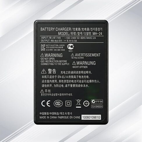 MH-24 EN-EL14 EN-EL14A Quick Battery Charger Compatible with Canon Nikon P7000 P7100 P7200 P7700 P7800 D5100 D5200 D5300 D5500 D5600 D3100 D3200 D3300 D3500 DSLR Digital Cameras in Kuwait