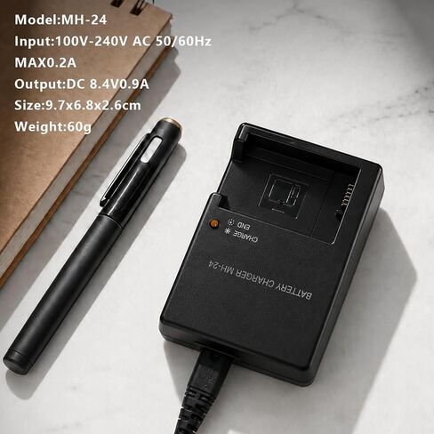 MH-24 EN-EL14 EN-EL14A Quick Battery Charger Compatible with Canon Nikon P7000 P7100 P7200 P7700 P7800 D5100 D5200 D5300 D5500 D5600 D3100 D3200 D3300 D3500 DSLR Digital Cameras in Kuwait
