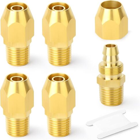 GASHER 10PCS Brass Pneumatic Replacement Fitting, Reusable Hose Splicer Repair Fitting 1/4" Barb （Suitable for 1/4" ID，5/16" OD air hose) in Saudi Arabia
