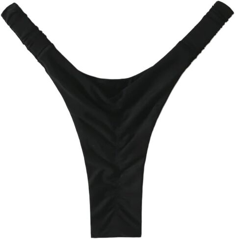 Womens Summer Beach Ruched Back High Leg Bikini Panty in Kuwait
