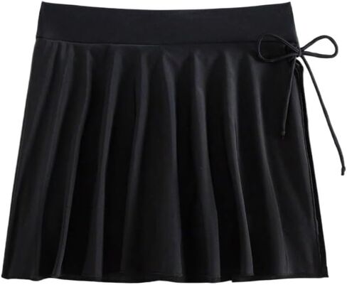 Womens Summer Beach Solid Color Bikini Bottoms with Skirt in Kuwait