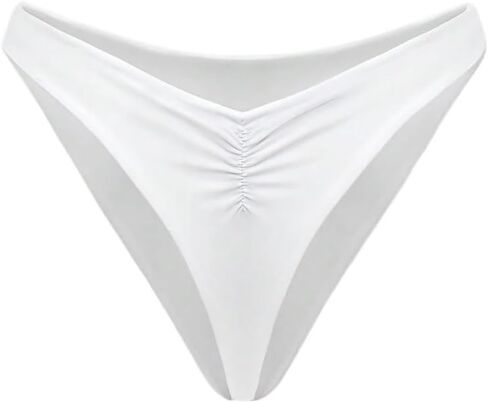 Summer Beach Women's V-Waist Pleated Bikini Bottoms in Kuwait