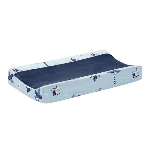 Lambs & Ivy Jungle Party Blue Monkey/Palm Tree Changing Pad Cover in Kuwait