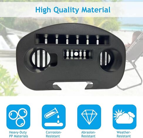 Universal Zero Gravity Chair Cup Holder - for Outdoor Recliners, Patio, Beach & Camping Chairs -Black (2 Pack - 38cm x 24cm x 6cm) in Kuwait