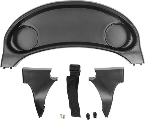 Baby Stroller Snack Tray with Cup Holder Universal Pram Food Tray Removable Reusable Storage Holder Stroller Cup Holder Quick Installation Stroller Tray Attachment for Strollers in Kuwait