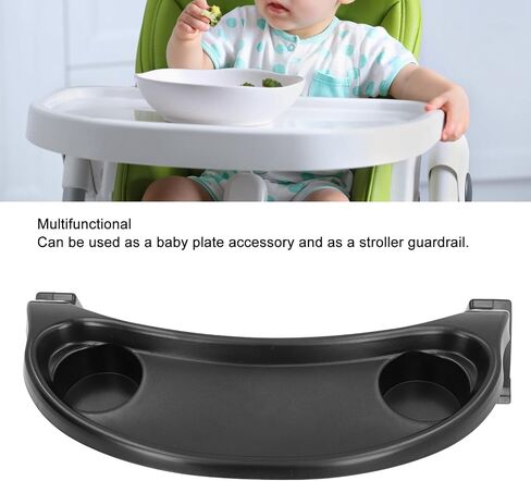 Baby Stroller Snack Tray with Cup Holder Universal Pram Food Tray Removable Reusable Storage Holder Stroller Cup Holder Quick Installation Stroller Tray Attachment for Strollers in Kuwait