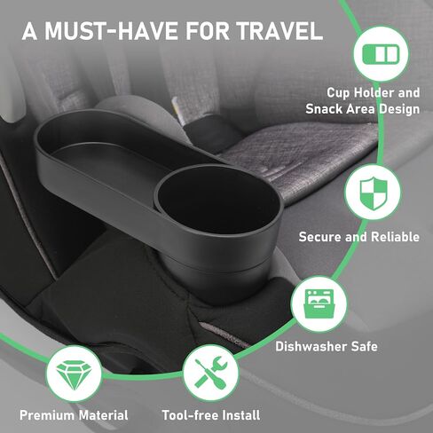 2PCS Child Car Seat Cup Holder Replacement & Snack Tray for Safety First EverFit & Grow and Go All-in-One Slim Convertible Car Seat, Cup Holder Tray for Snack and Toys Accessory, Dishwasher Safe in Kuwait