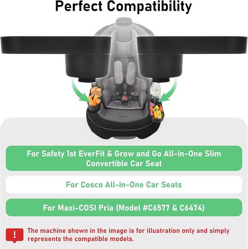 2PCS Child Car Seat Cup Holder Replacement & Snack Tray for Safety First EverFit & Grow and Go All-in-One Slim Convertible Car Seat, Cup Holder Tray for Snack and Toys Accessory, Dishwasher Safe in Kuwait