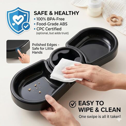 Universal Stroller Snack Tray Attachment | 3-in-1 Stroller Snack Tray with Deep Cup Holder | Compatible with Baby Jogger City Mini GT2 | BPA-Free Toddler Travel Accessories, Tool-Free Install in Kuwait