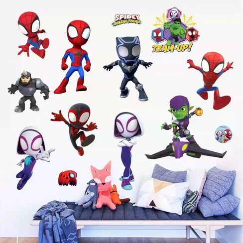 37PCS Spideyman PVC wall Stickers for Kids. Self - Adhesive, Removable, Great for Boys' Rooms, Nurseries, and Play Areas. in Kuwait