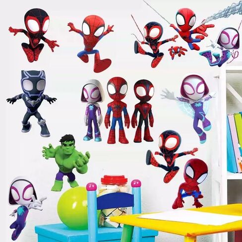 37PCS Spideyman PVC wall Stickers for Kids. Self - Adhesive, Removable, Great for Boys' Rooms, Nurseries, and Play Areas. in Kuwait