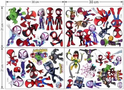 37PCS Spideyman PVC wall Stickers for Kids. Self - Adhesive, Removable, Great for Boys' Rooms, Nurseries, and Play Areas. in Kuwait