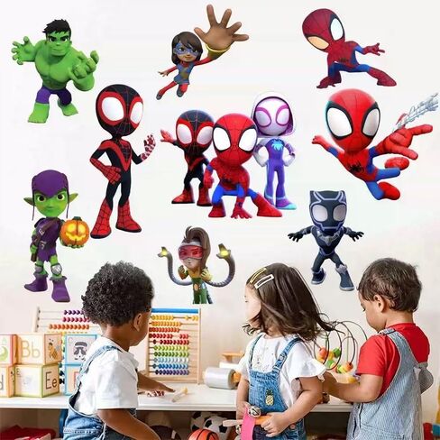 37PCS Spideyman PVC wall Stickers for Kids. Self - Adhesive, Removable, Great for Boys' Rooms, Nurseries, and Play Areas. in Kuwait