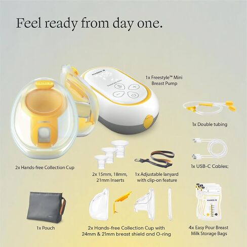 Medela Freestyle Mini InBra Hands-Free Electric Breast Pump | In-Bra Cups, Hands-Free, Ultra-Light, Ultra-Comfort, BPA-Free, USB Rechargeable, Quiet in Kuwait