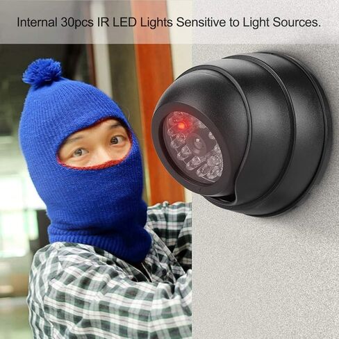 Security Dummy Dome Camera with 30 IR LEDs | Flashing Light for Indoor Outdoor Use in Kuwait