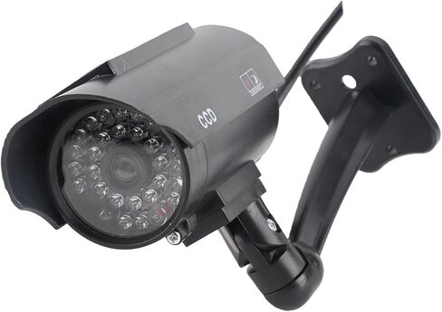 Ejoyous Dummy Security Camera Fake Security Camera Outdoor Surveillance Solar Powered Flashing LED ABS Plastic with Bracket and Screws for Indoor Outdoor in Kuwait