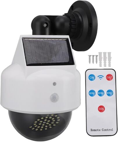 FTVOGUE Solar Dummy Security Camera with Flashing Red LED Light Motion Sensor for Indoor Outdoor Use Fake Surveillance Camera Simulation Deterrent in Kuwait