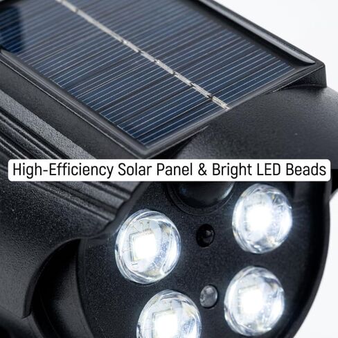 Solar Dummy Security Camera LED Wall Light, PIR Motion Sensor Fake Surveillance Lamp with Flashing Red Light, Adjustable Outdoor Solar Powered Security Light in Kuwait