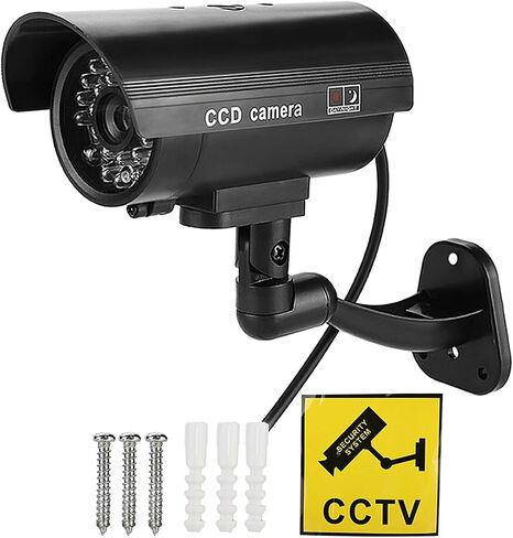 Fake Security Camera with Flashing Red LED, Dummy CCTV for Indoor Outdoor Use, Works 3-6 Months on AA Batteries in Kuwait