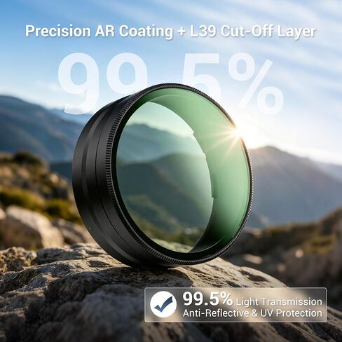 JJC UV Lens Filter for Ricoh GR IV GR4 HDF Monochrome with Bayonet Mount | 99.5% Transmission, with 31 Multi-Coatings, Aluminum Frame, Scratch-Resistant, Includes Cleaning Cloth, Accessories for GR4 in Kuwait