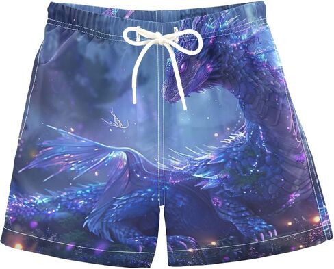 Purple Dragon Boys Breathable Board Shorts with Mesh Lining Beach Bottoms for Water Park in Kuwait