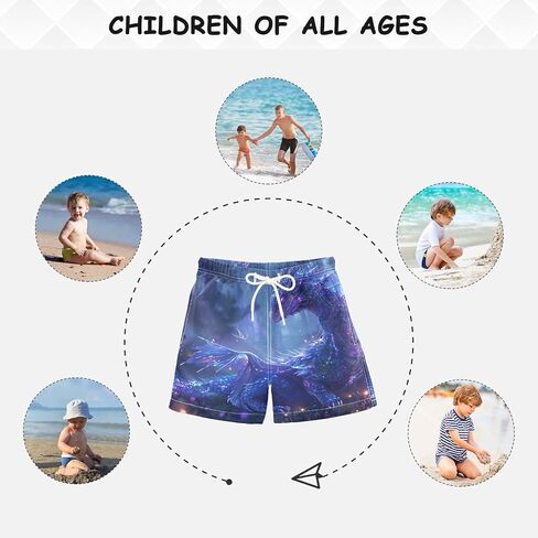 Purple Dragon Boys Breathable Board Shorts with Mesh Lining Beach Bottoms for Water Park in Kuwait