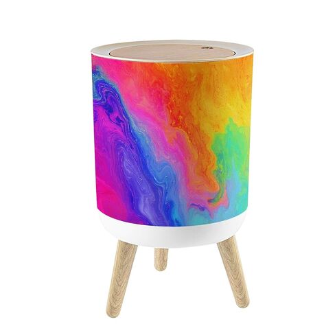 Small Trash Can with Lid Rainbows Baby scandinavian Baby boho cute rainbows Grey nursery 1.8 Gallon/7L Garbage Can Waste Bin with Press Top Lid Legs Waste Basket for Bathroom Kitchen Bedroom in Kuwait